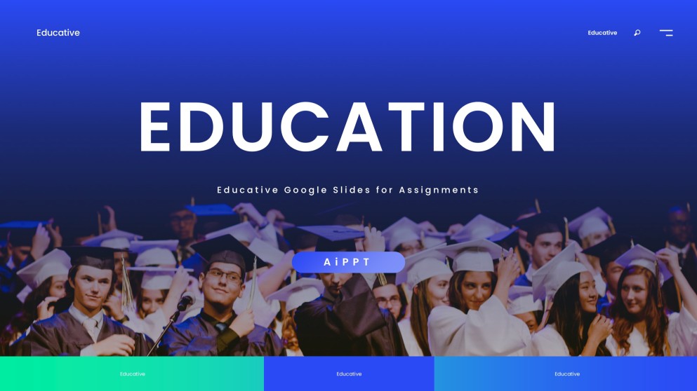 Blue Minimalist Style Educative Google Slides for Assignments Template
