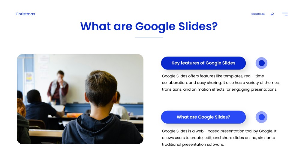 Blue Minimalist Style Educative Google Slides for Assignments Template