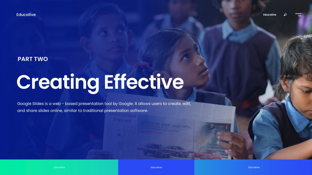 Blue Minimalist Style Educative Google Slides for Assignments Template