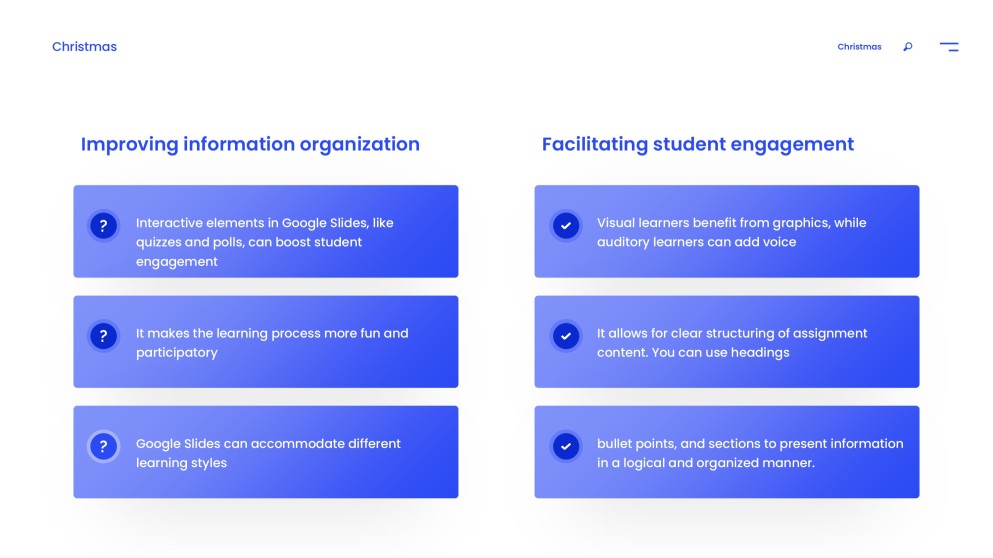 Blue Minimalist Style Educative Google Slides for Assignments Template