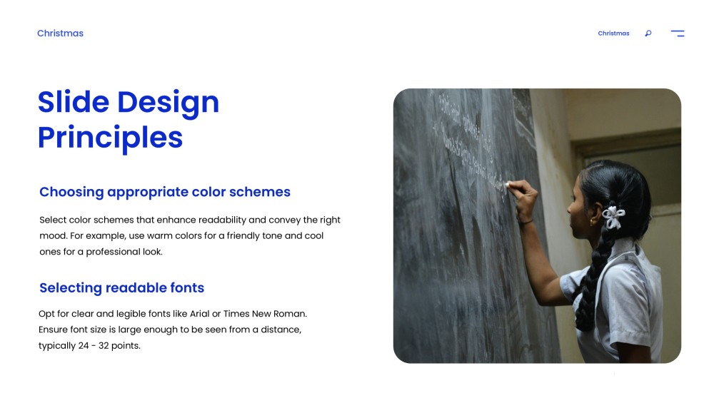 Blue Minimalist Style Educative Google Slides for Assignments Template