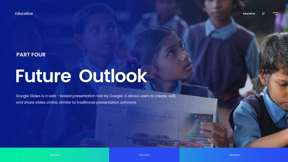 Blue Minimalist Style Educative Google Slides for Assignments Template