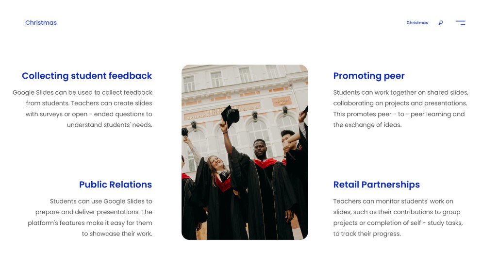 Blue Minimalist Style Educative Google Slides for Assignments Template
