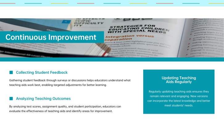 Education presentation running example slide 13: Student Reflection
