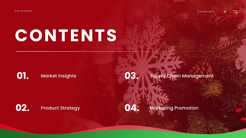 無料の赤いミニマリストクリスマスプレゼンテーションテンプレート