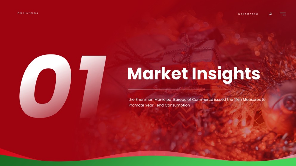 無料の赤いミニマリストクリスマスプレゼンテーションテンプレート