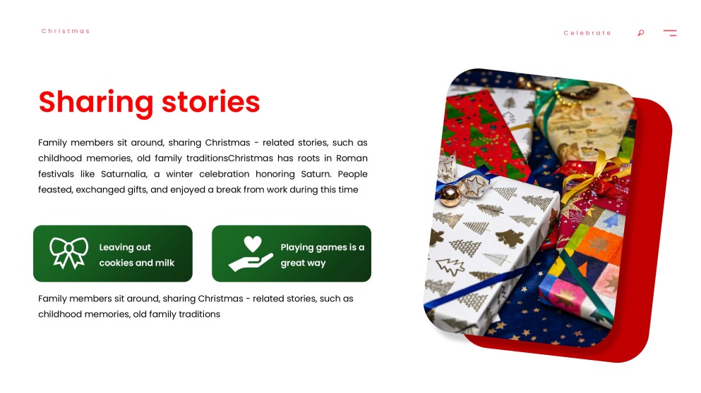 無料の赤いミニマリストクリスマスプレゼンテーションテンプレート