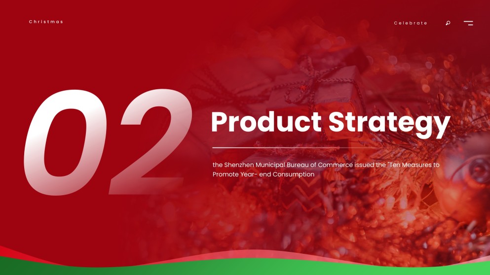 無料の赤いミニマリストクリスマスプレゼンテーションテンプレート