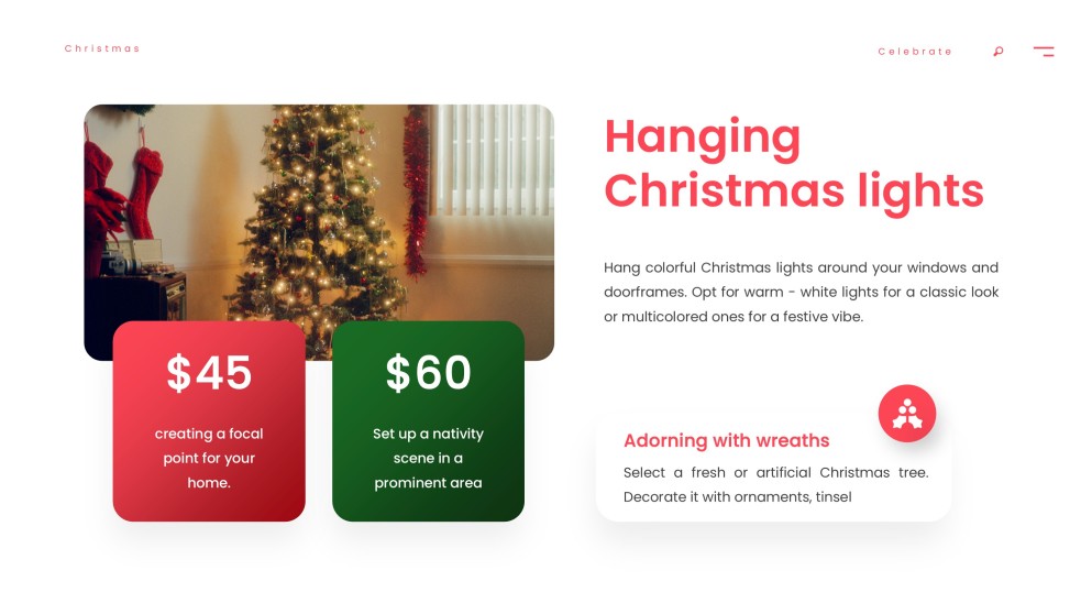 無料の赤いミニマリストクリスマスプレゼンテーションテンプレート