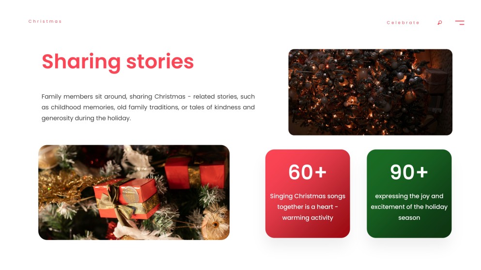 無料の赤いミニマリストクリスマスプレゼンテーションテンプレート