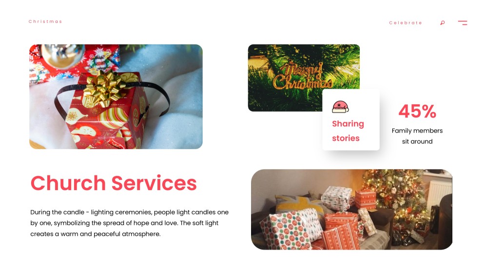 無料の赤いミニマリストクリスマスプレゼンテーションテンプレート