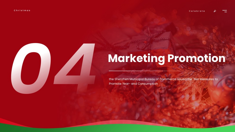 無料の赤いミニマリストクリスマスプレゼンテーションテンプレート