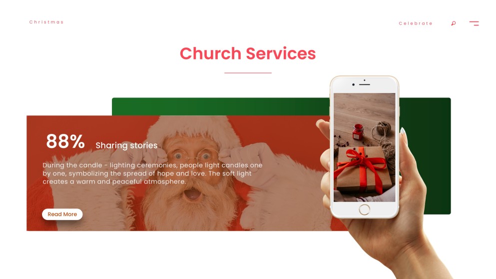 無料の赤いミニマリストクリスマスプレゼンテーションテンプレート