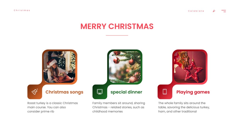 無料の赤いミニマリストクリスマスプレゼンテーションテンプレート