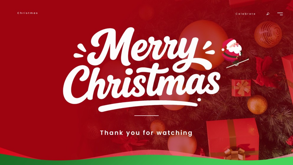 無料の赤いミニマリストクリスマスプレゼンテーションテンプレート