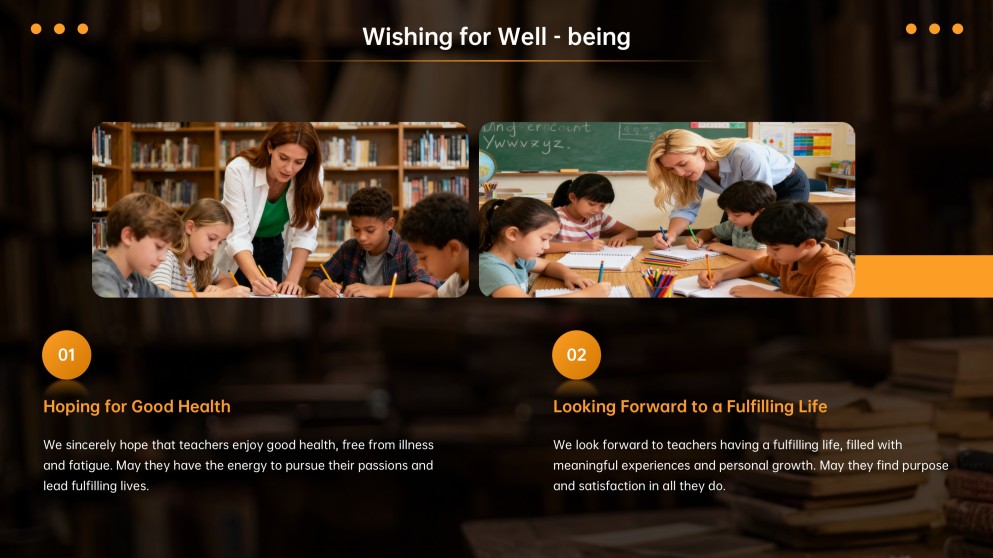 Orange Warm Teacher's Day Appreciation Presentation Template