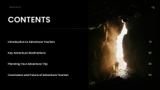 Schwarz-Weiß Minimalistischer Stil Abenteuer Tourismus PPT Vorlage