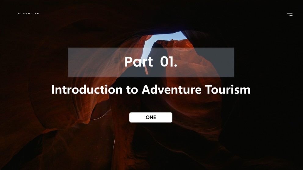 Schwarz-Weiß Minimalistischer Stil Abenteuer Tourismus PPT Vorlage