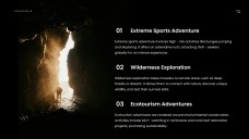 Schwarz-Weiß Minimalistischer Stil Abenteuer Tourismus PPT Vorlage