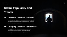 Schwarz-Weiß Minimalistischer Stil Abenteuer Tourismus PPT Vorlage