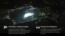 Schwarz-Weiß Minimalistischer Stil Abenteuer Tourismus PPT Vorlage