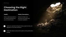 Schwarz-Weiß Minimalistischer Stil Abenteuer Tourismus PPT Vorlage