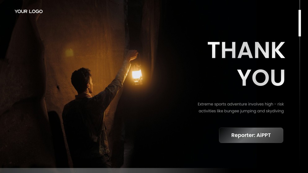 Schwarz-Weiß Minimalistischer Stil Abenteuer Tourismus PPT Vorlage