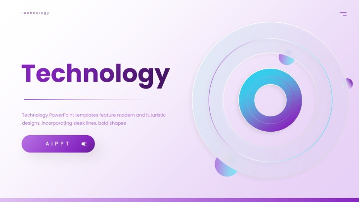 Purple Minimalist Technology PowerPoint Template