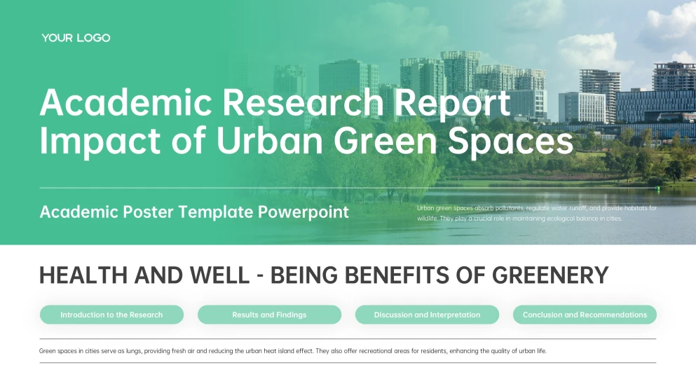 Green Business Style Academic Poster Template PowerPoint & Google Slides