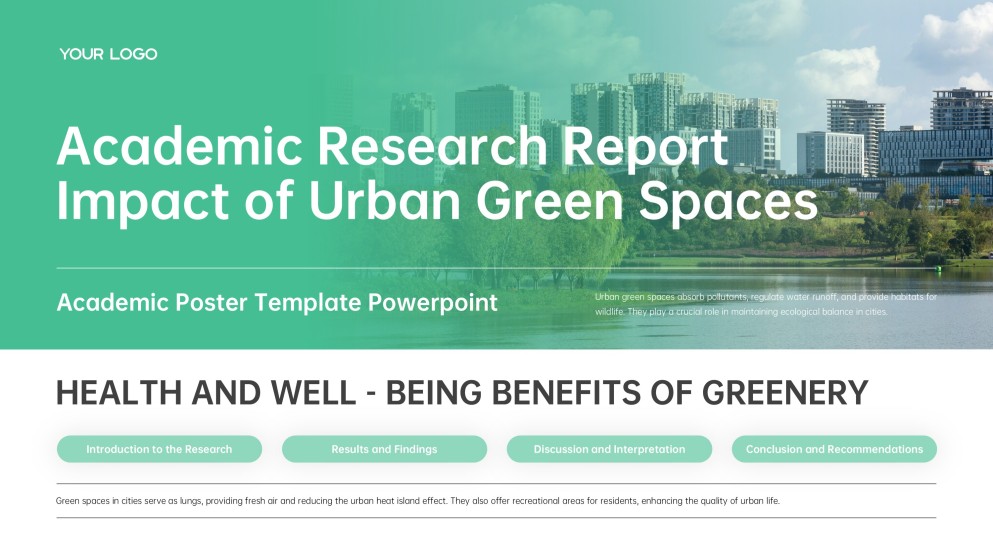 Green Business Style Academic Poster Template PowerPoint & Google Slides