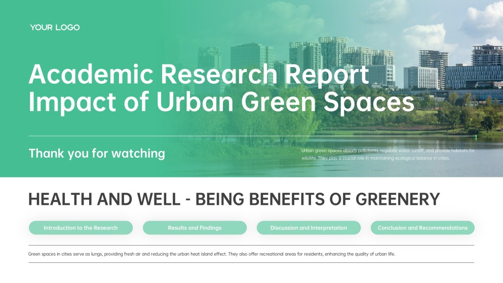 Green Business Style Academic Poster Template PowerPoint & Google Slides