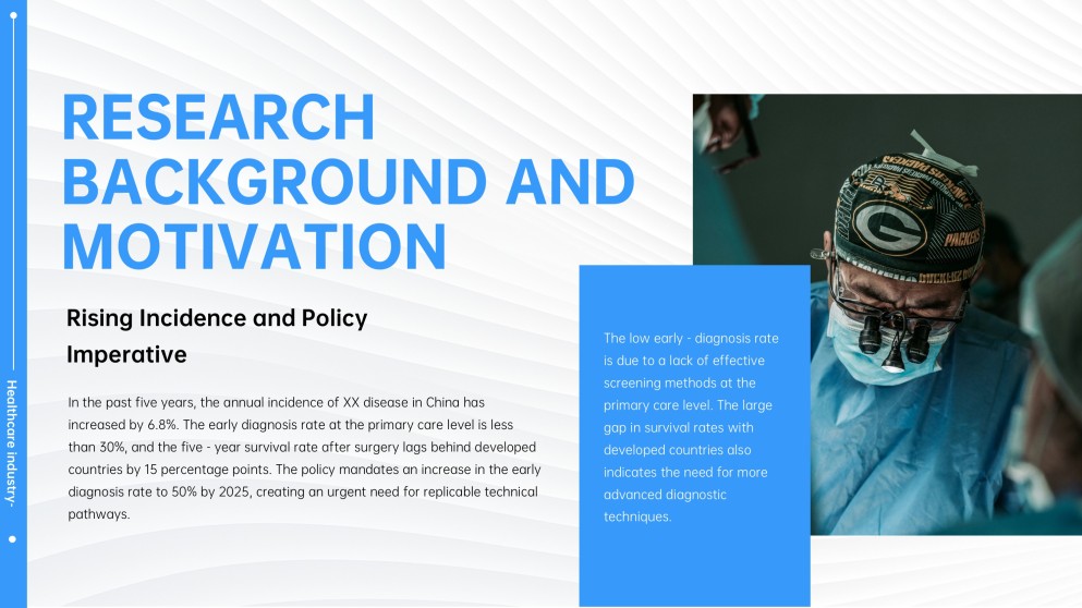 高級ミニマリストブルーメディカルパワーポイントテンプレート