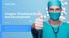 高級ミニマリストブルーメディカルパワーポイントテンプレート