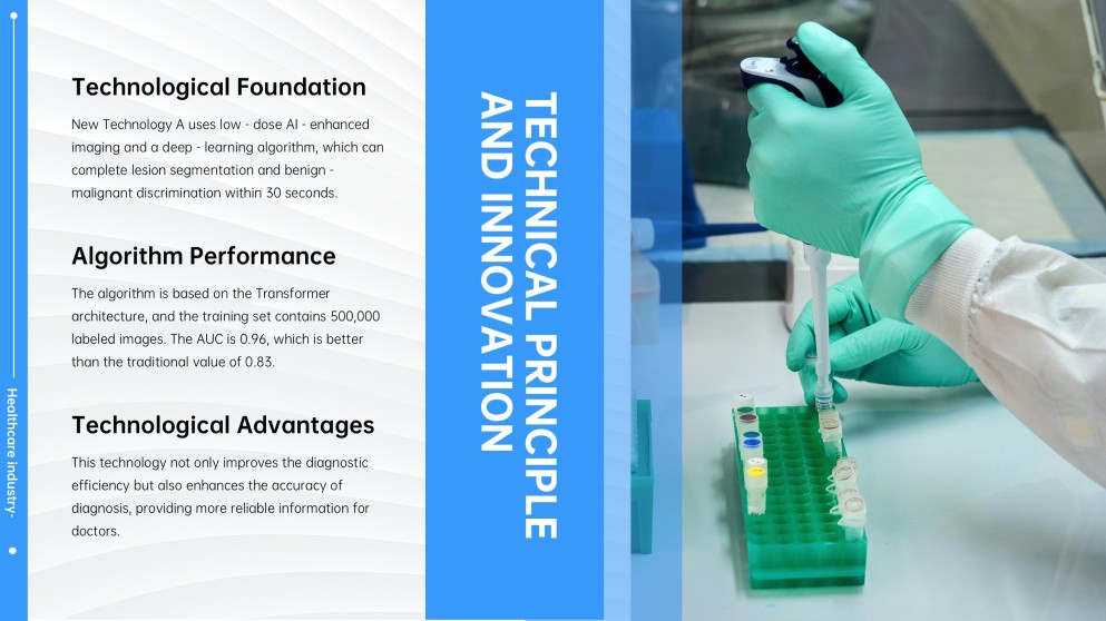 高級ミニマリストブルーメディカルパワーポイントテンプレート