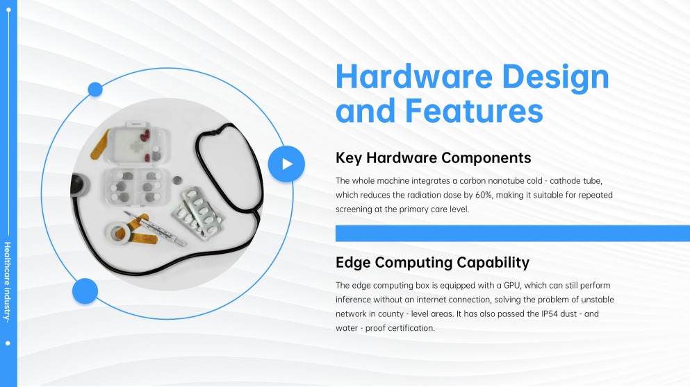 高級ミニマリストブルーメディカルパワーポイントテンプレート
