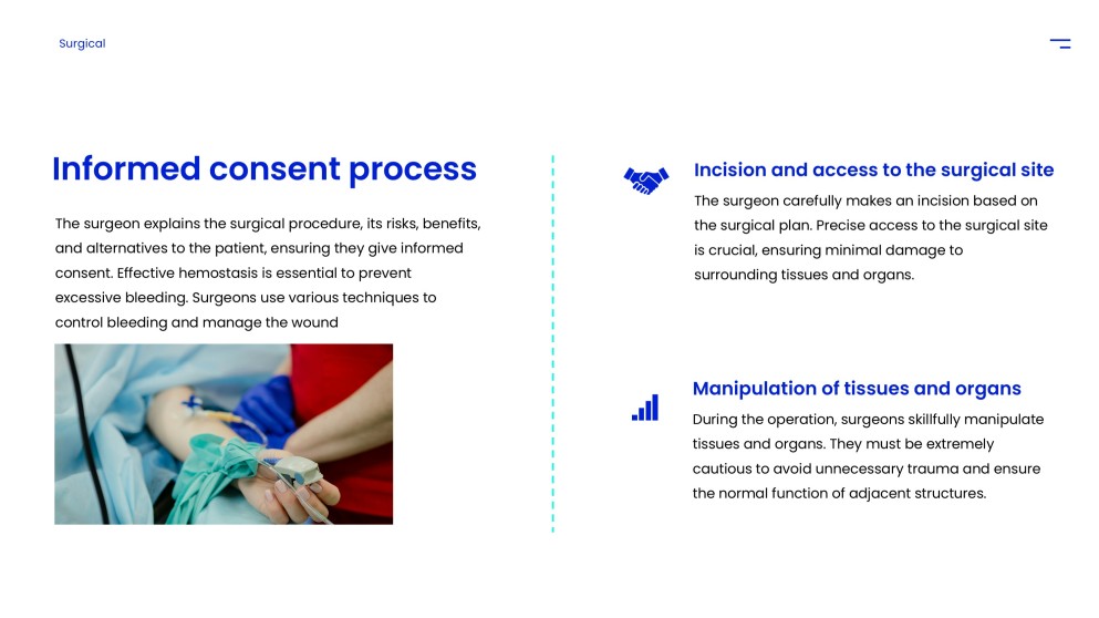Синий минималистичный шаблон презентации для хирургии