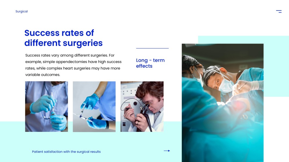 Синий минималистичный шаблон презентации для хирургии
