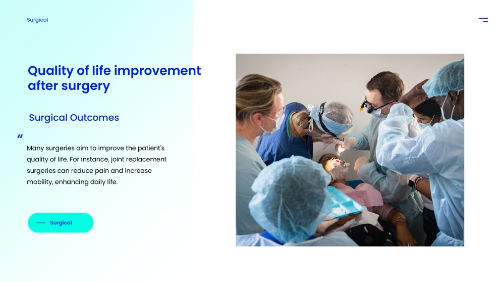 Синий минималистичный шаблон презентации для хирургии