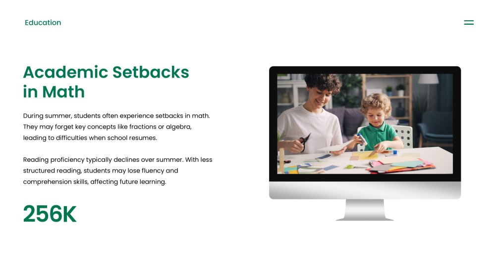 Green Minimalist Summer Slide Education Presentation Template