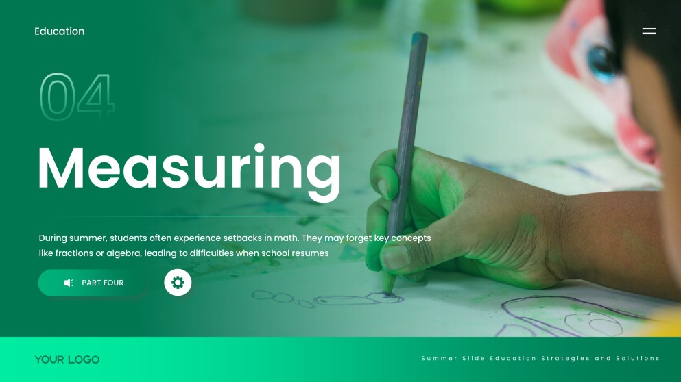 Green Minimalist Summer Slide Education Presentation Template