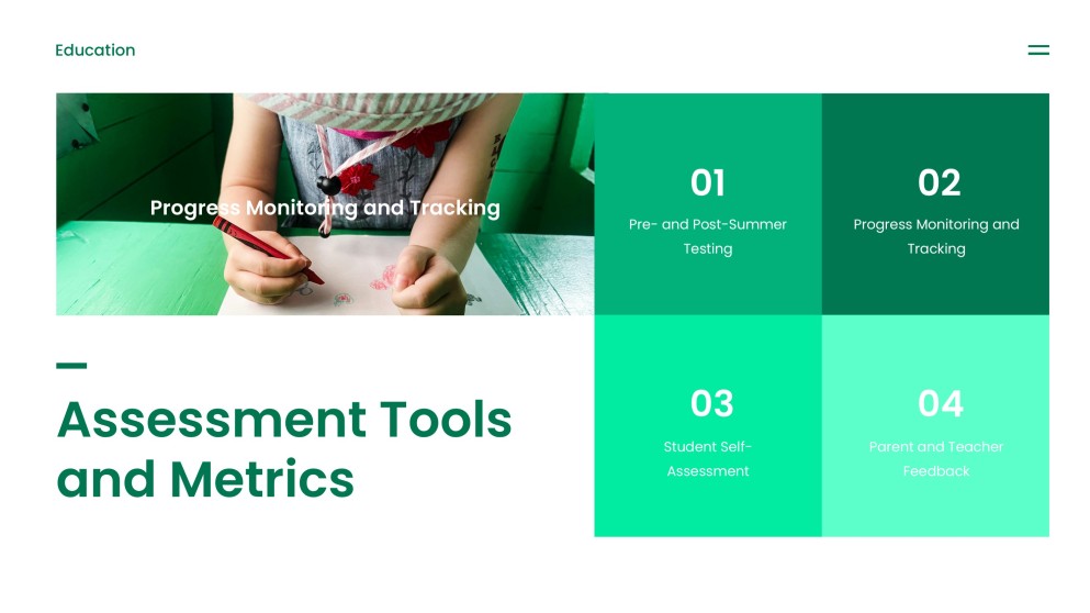 Green Minimalist Summer Slide Education Presentation Template