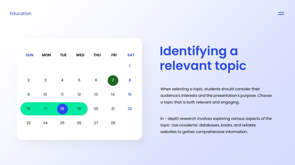 Blue Minimalist Template of Presentation Introduction for Students