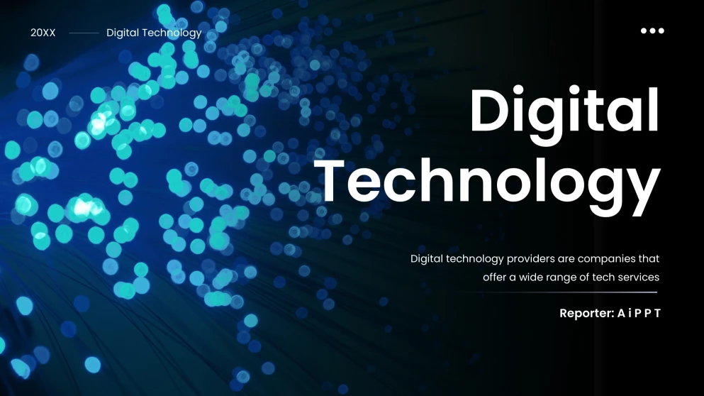 Blue & Black Minimalist Digital Technology PowerPoint Template