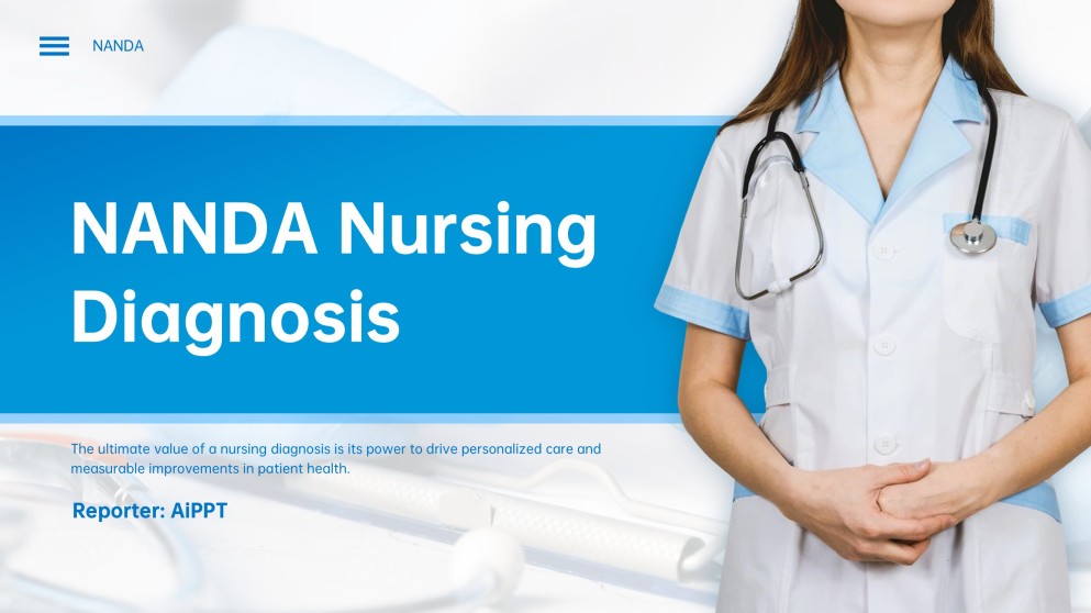Blue Creative Style NANDA Nursing Diagnosis List PPT Template
