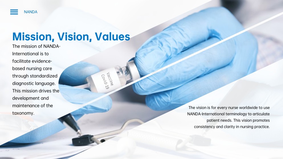 Blue Creative Style NANDA Nursing Diagnosis List PPT Template