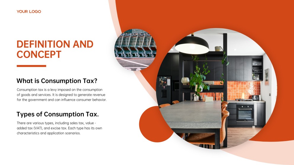 Orange-Red Business Style GST PPT Presentation Template for Overview and Analysis