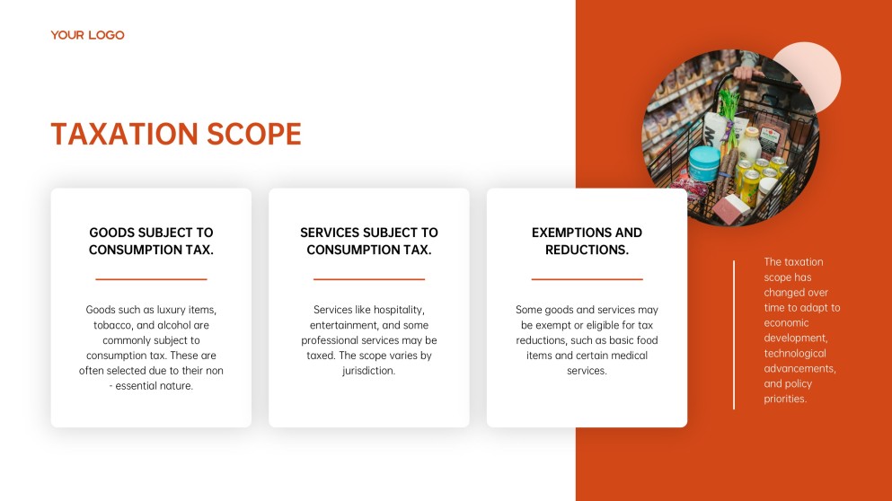 Orange-Red Business Style GST PPT Presentation Template for Overview and Analysis