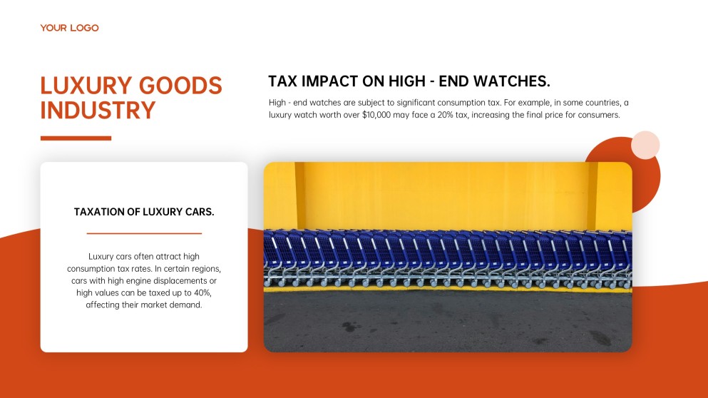 Orange-Red Business Style GST PPT Presentation Template for Overview and Analysis