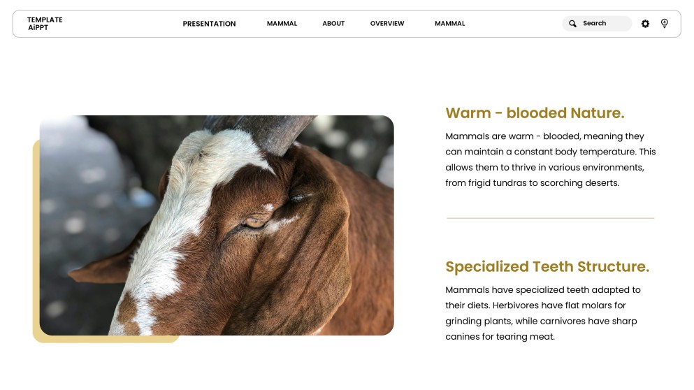 Template PowerPoint Hewan Minimalis Cokelat