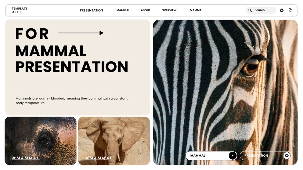 Template PowerPoint Hewan Minimalis Cokelat